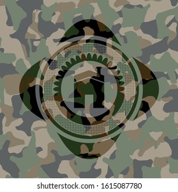 house icon inside camo texture