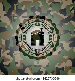 house icon inside camouflage texture
