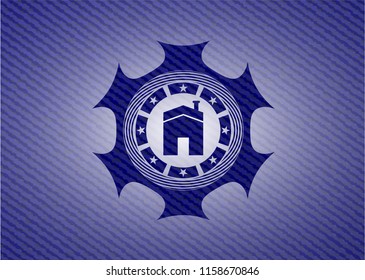 house icon inside jean background