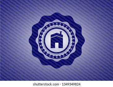house icon inside jean background