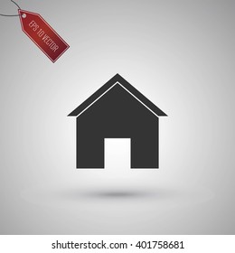 House icon isolated on gray background. EPS 10 vector