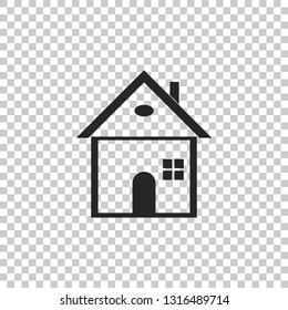 House icon isolated on transparent background. Home symbol. Flat design. Vector Illustration