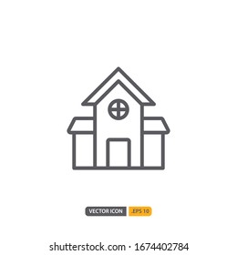 house icon in isolated on white background. for your web site design, logo, app, UI. Vector graphics illustration and editable stroke. EPS 10.