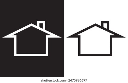 House icon isolated on white and black background. EPS 10 