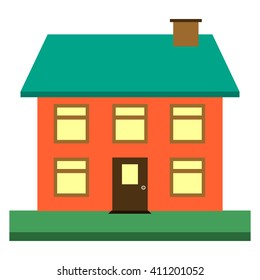 House icon isolated on white background.Vector illustration in flat style. Modern building.