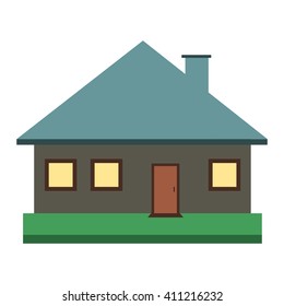 House icon isolated on white background.Vector illustration in flat style. Modern building.