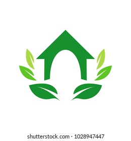 House icon with leaves