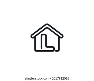 House Icon With Letter L Monogram