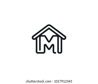 House Icon With Letter M Monogram