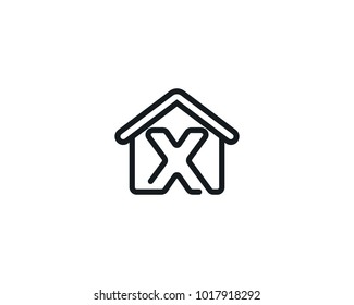 House Icon With Letter X Monogram