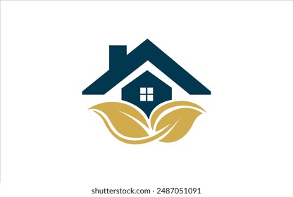 House icon line in concept of stay home stay safe and happy on white background