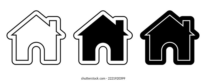 house icon. line icon, solid, sticker