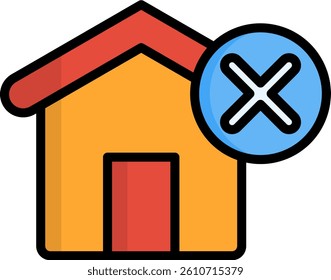 House Icon Lineal Color Vector Illustration