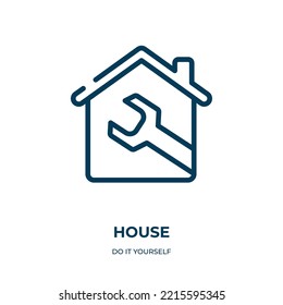 House icon. Linear vector illustration from do it yourself collection. Outline house icon vector. Thin line symbol for use on web and mobile apps, logo, print media.