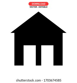 Icono de casa o logotipo símbolo de signo aislado ilustración vectorial - iconos vectoriales de estilo negro de alta calidad
