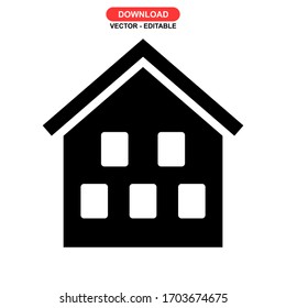Icono de casa o logotipo símbolo de signo aislado ilustración vectorial - iconos vectoriales de estilo negro de alta calidad

