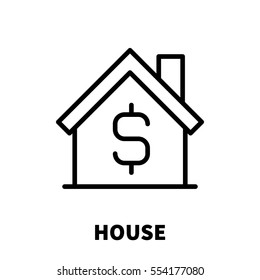 House icon or logo in modern line style. High quality black outline pictogram for web site design and mobile apps. Vector illustration on a white background.