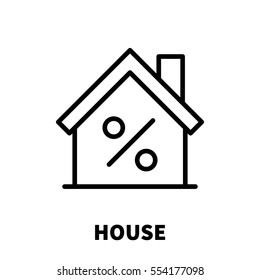 House icon or logo in modern line style. High quality black outline pictogram for web site design and mobile apps. Vector illustration on a white background.