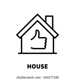 House icon or logo in modern line style. High quality black outline pictogram for web site design and mobile apps. Vector illustration on a white background.