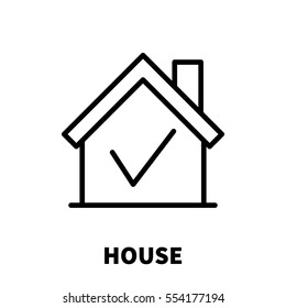 House icon or logo in modern line style. High quality black outline pictogram for web site design and mobile apps. Vector illustration on a white background.