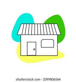 house icon logo vector green yelow