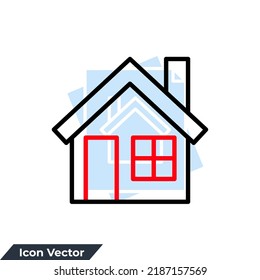 ilustración vectorial del logotipo del icono de la casa. plantilla de símbolo del hogar para colección de diseño gráfico y web