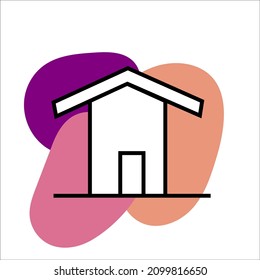 icono de la casa logotipo vector rosa