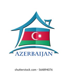 House icon made from the flag of Azerbaijan