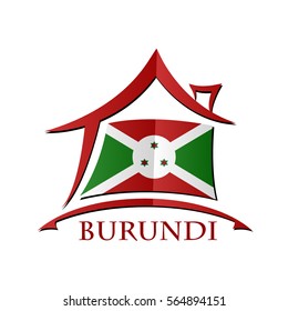 House icon made from the flag of burundi