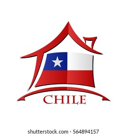 House icon made from the flag of Chile