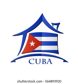 House icon made from the flag of Cuba