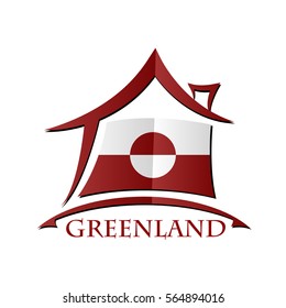 House icon made from the flag of Greenland