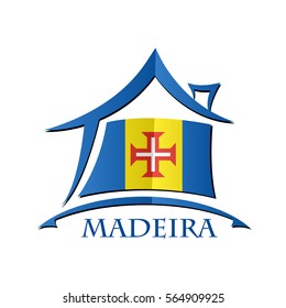 House icon made from the flag of Madeira