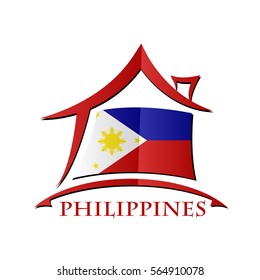 House icon made from the flag of Philippines
