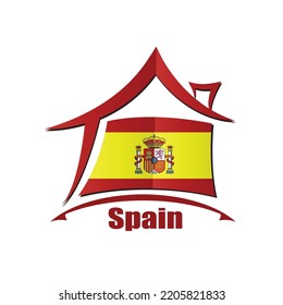 House icon made from the flag of Spain
