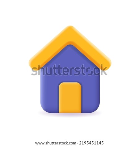 House icon. Minimal 3d real estate, home, mortgage symbol