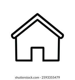 House icon. Minimalist black outline with clear lines. Perfect for real estate, home, or architecture design. Vector illustration.