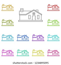 House icon in multi color. Simple outline vector of Building set for UI and UX, website or mobile application