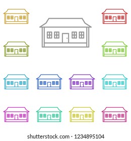 House icon in multi color. Simple outline vector of Building set for UI and UX, website or mobile application