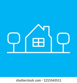 House icon on blue background. vector illustration