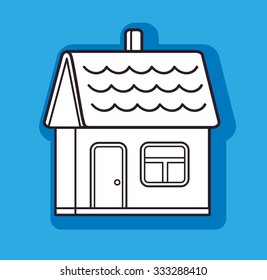 House icon on a blue background.
