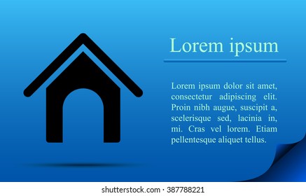 House icon on blue page background