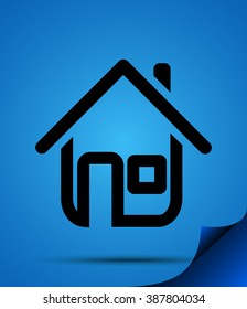 House icon on blue page background