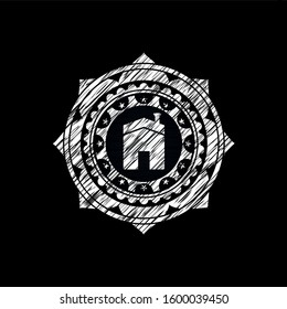 house icon on chalkboard, vector illustration, pretty design