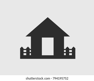 House Icon on gray Background. 