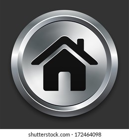 Icono de la casa en la colección de botones metálicos