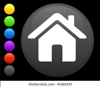 house icon on round internet button original vector illustration 6 color versions included