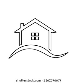 house icon on a white background, vector illustration