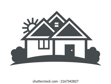 House icon on white background. Vector illustration.