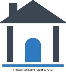 Icono de la casa sobre fondo blanco